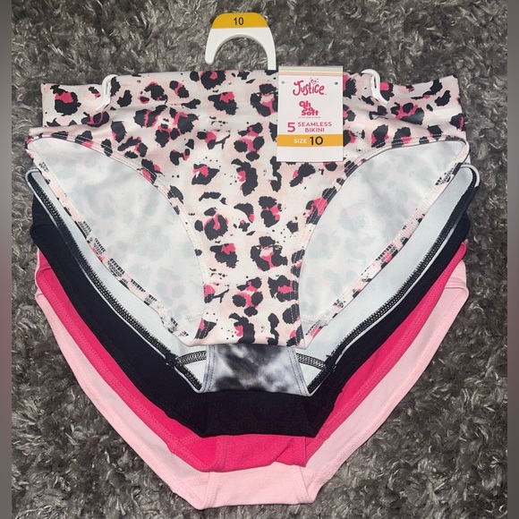 Girls Justice Bikini Underwear 5 Pack - Picture 1 of 5